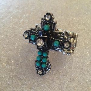 Turquoise Cross Ring